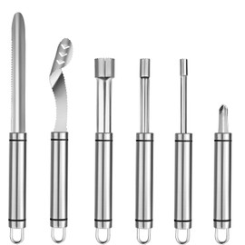 FDKYOEK 6 PCS vegetable corer, Stainless Steel fruit corer, Kitchen Corer Tool, Multi-Function Corer and Pitter Remover Set for Apple, Pear, Cherry, Zucchini, Jujube, Chili, Jalapeno Pepper, Tomato