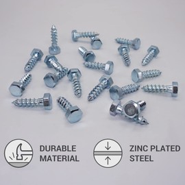 (Pack of 30 pcs) DIN 571 Zinc Plated Steel Hexagon Wood Screws M8 x 30 mm, Hex Screw, Lag Bolts, Hex Head, Coach Screws (30, M8 x 30 mm)