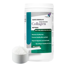 Organic Excellence Collagen Peptides, Grass-Fed Bovine Unflavored Collagen Powder Type I & III Hydrolyzed Collagen, Support Skin, Joints, Gut, Hair, Nails, Non-GMO, 12g Protein/Serving, 16 oz (453g)