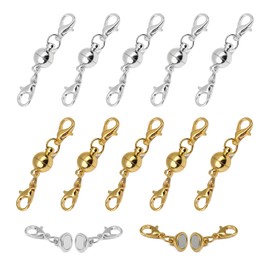 BaraRose Necklace Magnet Clasp, Magnetic Clasp [10-Piece Set] Easy Attachment, Magnetic Clasp, End Part, Jewelry Use, Extension Hardware, End Part, Jewelry Use, Extension Hardware, Magnetic Clasp, DIY