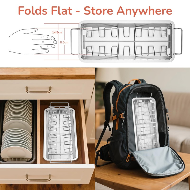 G.a HOMEFAVOR 14-Slot Chicken Leg Rack for Grill & Wings