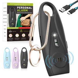 Personal Safety Alarm for Women, Rechargeable Safe Personal Alarm for Women Kids, Dual-Color Red and Blue Strobe Light