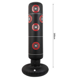 160cm Free Standing Punch Bag Heavy Duty for Adults Tumber Desgin Boxing Bag Kick Bag Leak-Proof 3 Ports Digital Shooting Inflatable Boxing Bag Stand Tower Bag Home Fitness Training