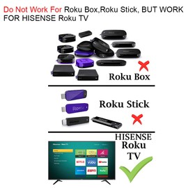Gvirtue EN3A32 Replacement Remote Control Fit for Hisense Roku TV 32H4C 40H4 40H4C 40H4C1 40H40C 48H4 48H4C 48H4C1 48H4C2 50H4C 43H4020E 32H4040E 40H4E 40H4040E 50R6030E1 50R6060E1 70R6200F 55R6040F