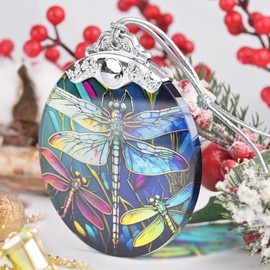 Dragonfly Christmas Ornament, Stained Glass Hanging Ornament, Christmas Tree Ornaments, Christmas Decoration, Holiday Ornament, Dragonfly Home Decor, Gift Exchange, Gift Idea