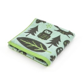 Kosugizen Jacquard Friend Bath Towel, Green, 23.6 x 47.2 inches (60 x 120 cm), Nordic Animal Motif, Generous Volume, 1 Piece, SV-8502-1GR