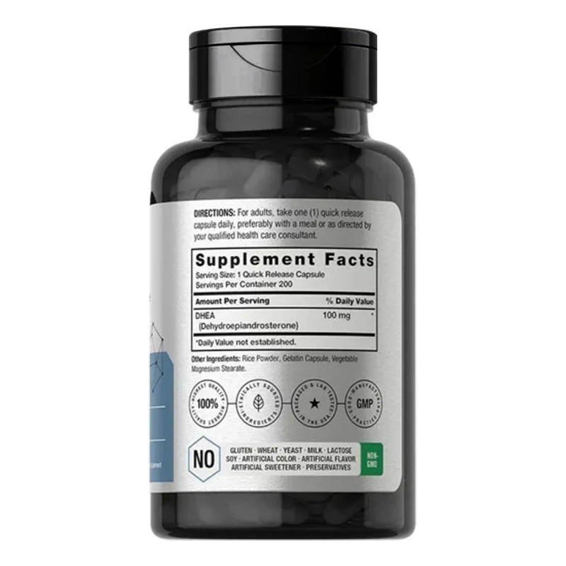 Dhea 100mg | 200 Capsules | Supplement For Men And