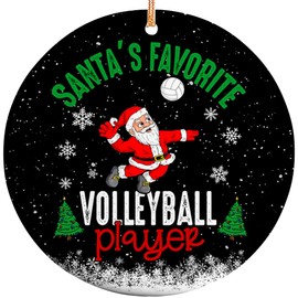 Sportyzen 2024 Christmas Ornament - Santa's Favorite Volleyball Player Ceramic Ornament, Tree Decor Gifts for Volleyball Player, Gift-Ready Keepsake for Volleyball Enthusiasts, Family, Friends