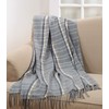 SARO LIFESTYLE Sevan Collection Plaid Design Throw Blanket, Grey
