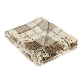 DII Stone Farmhouse Plaid Throw