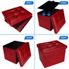 Bsketa Storage Ottoman, Folding Foot Stool with Thicker Foam Padded