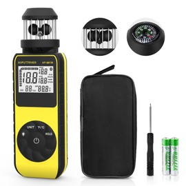 Anemometer Handheld Air Flow Meter AP-881M Compass Portable Anemometer 360° Wind Anemometer, Wind Anemometer Temperature (℃/℉) HVAC Bent, Boat Sailing, Shooting Wind Speed Measurement - Japanese Instruction Manual Included (English Language Not Guarantee