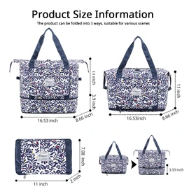 Orshawer Large Capacity Folding Travel Bag, Portable Lightweight Carry on Bag, Dry and Wet Separation Sports Duffel Bags