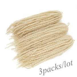 Marley Hair 18 Inch Marley Twist Hair Afro Twist Marley Braiding Hair for Faux Locs Crochet Hair Synthetic Hair Extensions (18 Inch (Pack of 3), 613（100g）)