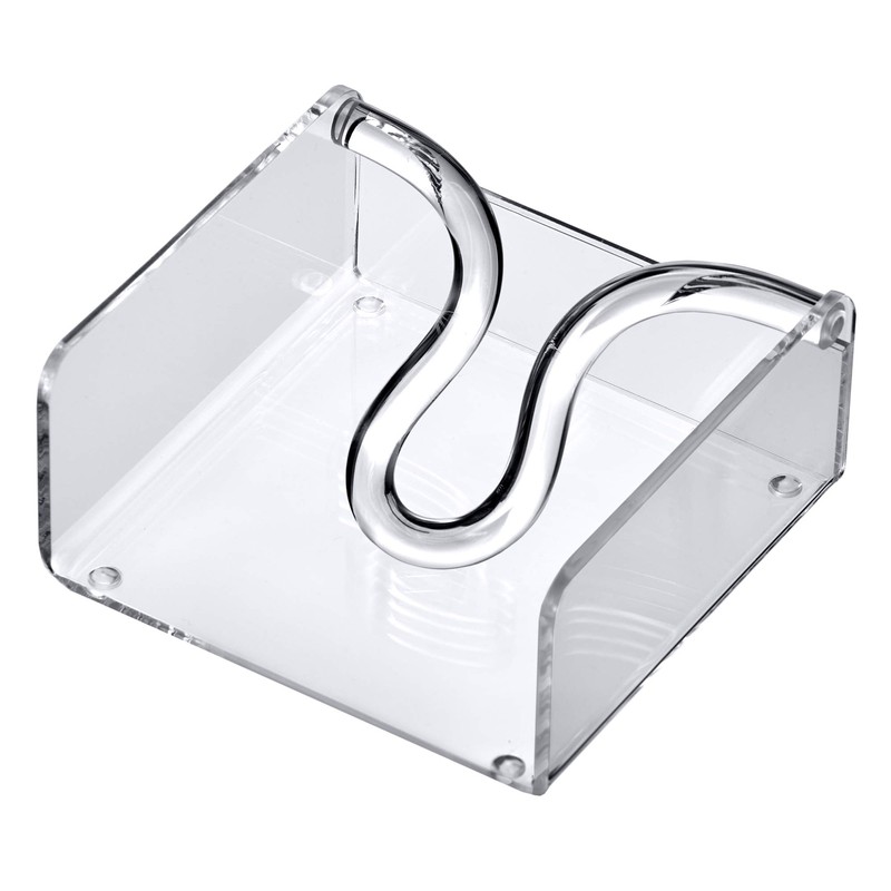 Amazing Abby Acrylic Cocktail Napkin Holder (5.0"x5.0"), Clear Plastic Napkin