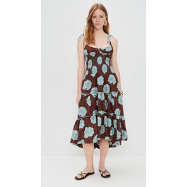 Free People Women's Adriel Midi Dress, Nutmeg Combo, Floral, Brown, S