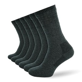 Socksmad Men’s Wool Socks - Warm Thermal Socks for Men - Thick, Durable & Breathable Cotton Winter Socks for Outdoor Work, Hiking & Everyday Wear - Reinforced Heel & Toe - Size 6-11, 6 Pairs