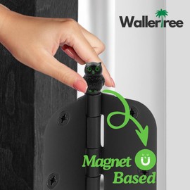 Black Owls Hinge Heads Decorative Topper Set of 6 - Whimsical Animals Hinge Head Toppers - Magnetic Door Hinge Caps for Home Decoration