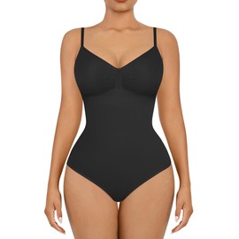 FeelinGirl Seamless Shapewear Tummy Control Body Shaper Waist Trainer Black M-L