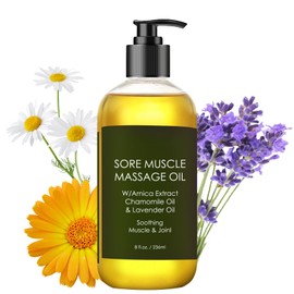 Arnica Massage Oil, Body Oil with Arnica, Lavender & Chamomile - Massage Oil Body for Body Massage, Massage Oil Lavender for Muscle & Joint Relaxation, Moisture & Care, For All Skin Types, 236 ml