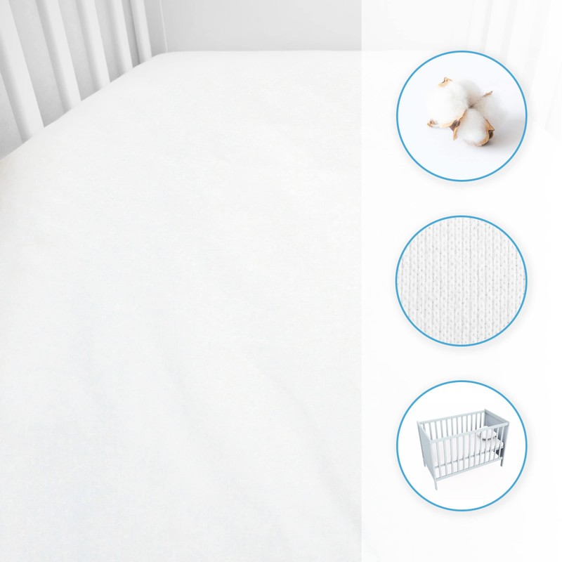 Jersey 100% Cotton Fitted Sheet for 120 x 60 cm