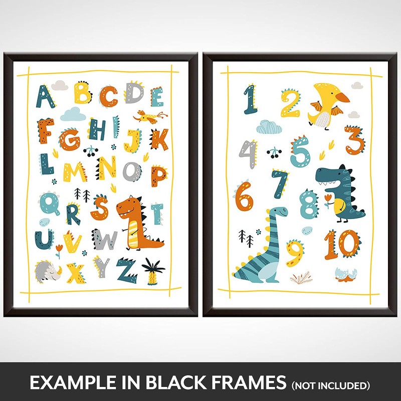 A4 Large Dinosaur Posters and Alphabet Chart - Little Boys