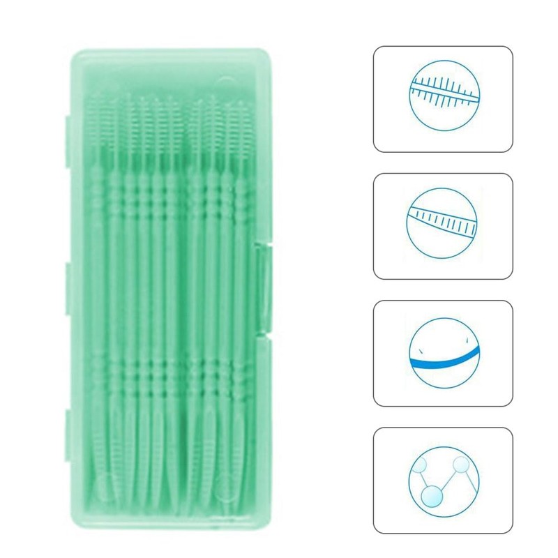 Double-Sided Plastic Toothpicks, Toothpick Brush, Pack of 240 Disposable Interdental