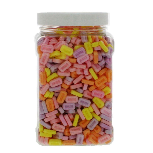 Pez 2 Pound Bulk Unwrapped Pez Candy - Assorted Bulk Pez Unrolled in 48 FL OZ Gift Ready Reusable Square Jar