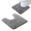HUIKKJP Nordic Style U-Shaped Toilet Mat, Gray, Approx. 19.7 x