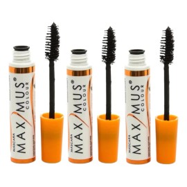 Máscara de Pestañas Maximus Pack de 3, Efecto Pestañas Postizas con Microfibras y A Prueba de Agua