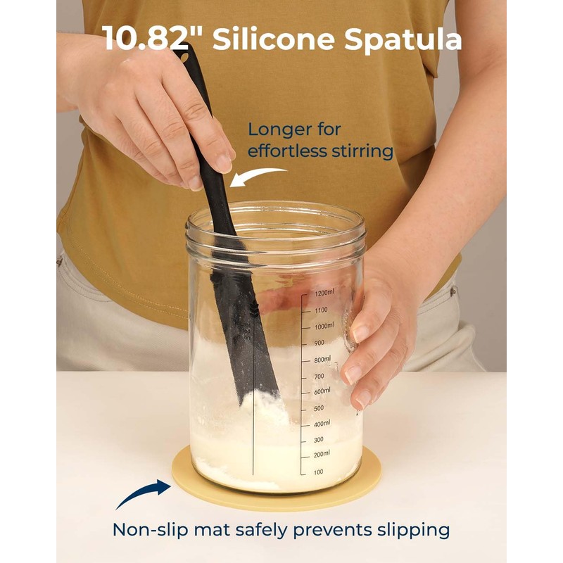 Lorzon Sourdough Starter Jar Kit - 47 oz Large Wide