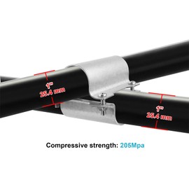5 Sets 1 inch OD Greenhouse Cross Grid Connector Fit for Nominal Size 3/4" Galvanized Steel Pipe, Purlin Bracket, Steel Hothouse Pipe Fitting Clip with Bolts & Nuts, Chain Link Fence Part Clamps