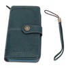 RFID Blocking Leather Wallet Large Capacity Double Snap Button Women