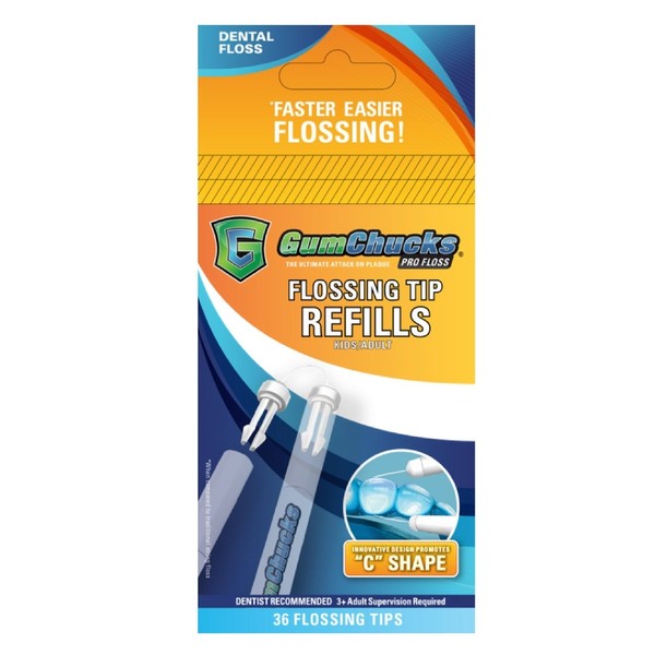 Gumchucks Adult Pro Floss Loose Flossing Tips Refills (Pack of 36)