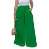 Miiyana Green Flowy Pants for Women High Waist Palazzo Long