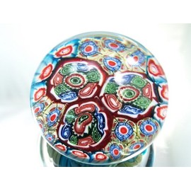 Tripact Inc M Design Art Handcraft Rainbow Millefiori Couple Layer Art Handcraft Glass Paperweight [Kitchen]