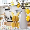 KI Store Yellow Easter Bunny Figurines 2pcs Paper Honeycomb Rabbits