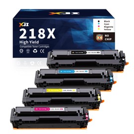 XJI 218X (No Chip) Compatible Toner Cartridges Set 4 Pack Replacement for HP 218 X A 218A Ink, for Color Laser Jet Pro 3201dw MFP 3301fdw 3301sdw 3301cdw Printer