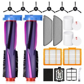 Replacement Parts for Shark RV2820AE Power Detect/Detect Pro AV2800ZE RV2820YE RV2820ZE AV2820S AV2820AE RV2800AE RV2800S Robot Vacuum Cleaner, Roller Side/Brush, HEPA/Foam Filters, Mop Pads kit