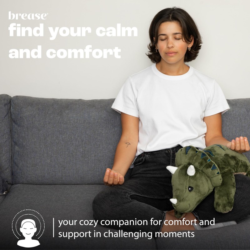 Brease Weighted Stuffed Animal - Green Dinosaur 25", 5 lbs,