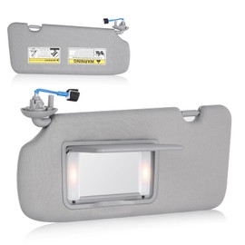 Left Driver Side Sun Visor with Light Fit for Honda CRV 2017 2018 2019 2020 2021 2022, Replaces for 83280TLAA12ZB Gray