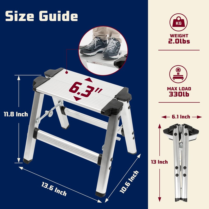 FOLDDEX Foldable Step Stool | Metal Folding Step Stool, 330