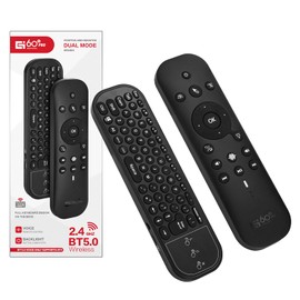 GREVA Fernbedienung mit Tastatur und Maus Funktion, Kabellose Bluetooth Fernbedienung TV Ersatz, IR Fernbedienung Universal mit IR-Lernfunktion für Android Smart TV Box, Projektor, HTPC