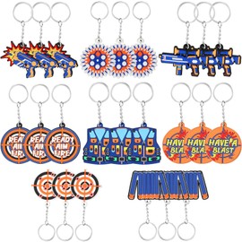 HEMYTAP 24PCS Dart War Keychain Party Favors Supplies Dart Battle Games Keyrings for Dart War Party Birthday Decorations