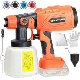 Pulverizador de pintura inalámbrico para batería Black&Decker de 20V, pistola de pintura manual con 3 patrones de pulverización y 4 boquillas, ideal p