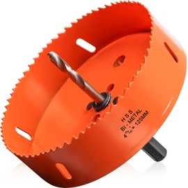 125mm Hole Saw for Wood and Metal, Circular Drill Cutter with Pilot Bit for Alu, Cast Iron, Steel Sheet, Plywood, Plasterboard and Acrylic