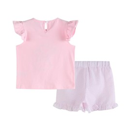 Lil cactus Pink Bunny T-Shirt and Shorts Set, 3T