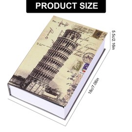 KBIBCK Book Safe with Combination Lock, Book Safe with Key, Book Safe for Office, Home, Storage Book Safe Storage Box for Money, Jewellery, Documents, Valuables (Slate Tower)