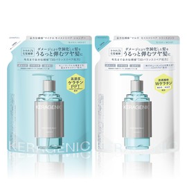 KERAGENIC KERAGENIC Moisture Repair Shampoo Treatment Refill Set, Aqua Peony & Lotus, 10.8 fl oz (320 ml) + 11.8 oz (320 g)