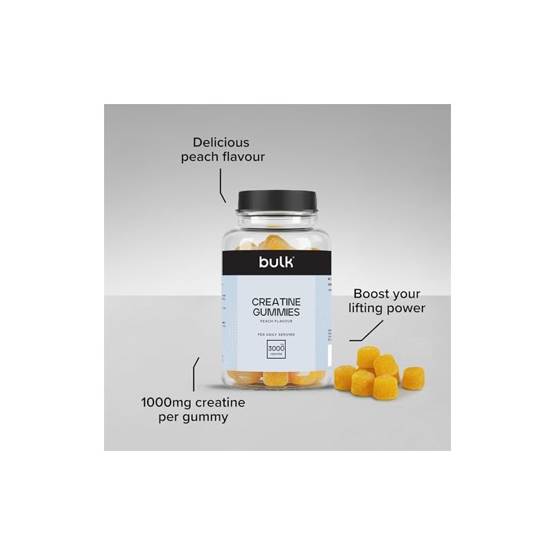 Bulk Creatine Gummies, Peach Flavour | 3000mg Pure Creatine Monohydrate